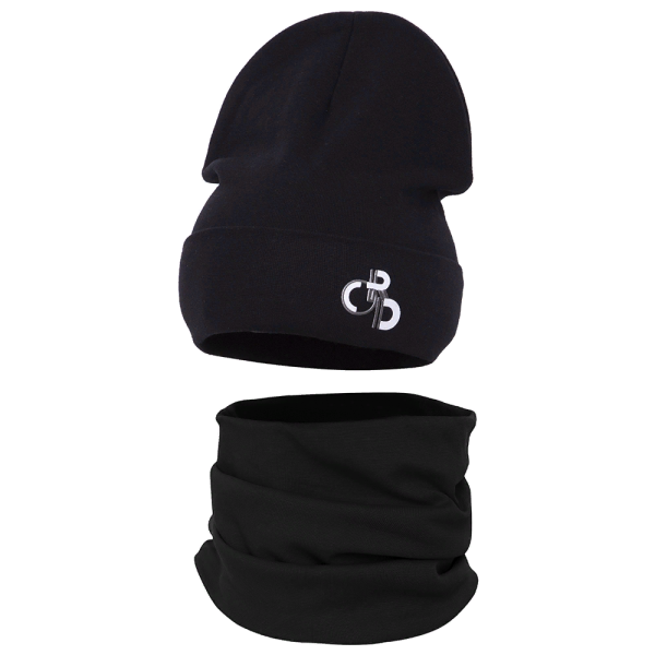 Комплект детский двойной Grandcaps черный - Трикотажные шапочки