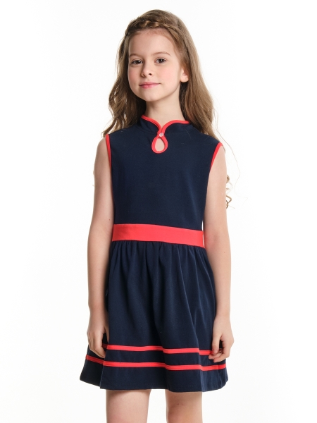 Платье для девочек Mini Maxi, модель 1466, цвет синий/красный - Платья для девочек с коротким рукавом