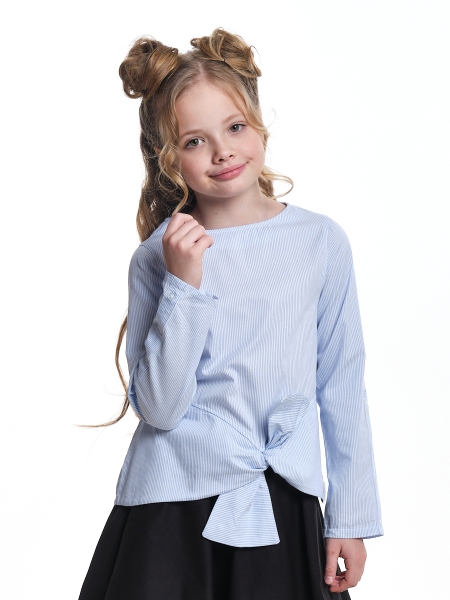 Блузка для девочек Mini Maxi, модель 7497, цвет голубой/мультиколор - Блузки с длинным рукавом / текстиль