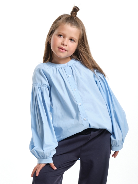 Рубашка для девочек Mini Maxi, модель 7980, цвет голубой - Рубашки для девочек