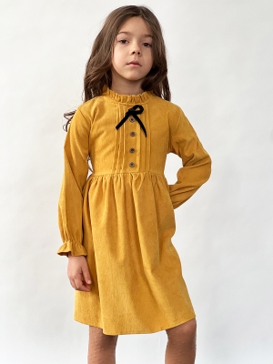 Платье для девочки нарядное БУШОН ST75, цвет горчичный