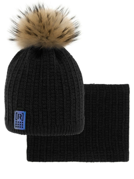Комплект для мальчика Протей комплект, Миалт черный, зима - Комплекты: шапка и шарф
