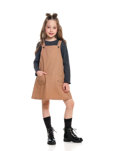 Комплект для девочек Mini Maxi, модель 7553/7554, цвет черный/коричневый - Комплекты летние