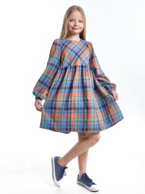 Платье для девочек Mini Maxi, модель 7787, цвет голубой/коралловый