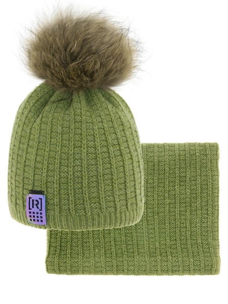 Комплект для мальчика Протей комплект, Миалт светло-зеленый, зима - Комплекты: шапка и шарф