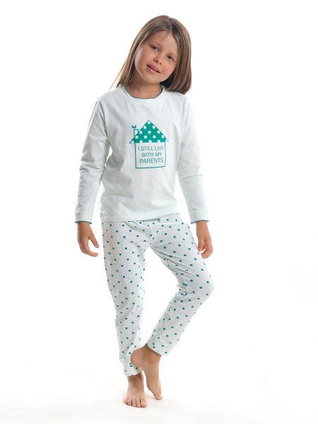 Комплект для девочек Mini Maxi, модель 1154, цвет зеленый - Пижамы для девочек