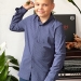 Рубашка для мальчика стрейч БУШОН, цвет серо-синий