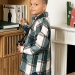 Рубашка для мальчика байковая БУШОН, цвет коричневый/изумрудный/белый клетка