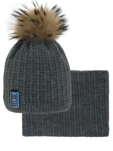 Комплект для мальчика Протей комплект, Миалт темно-серый/меланж, зима - Комплекты: шапка и шарф