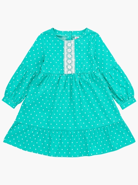 Платье для девочек Mini Maxi, модель 7778, цвет бирюзовый/мультиколор - Платья для девочек с длинным рукавом