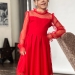 Платье для девочки нарядное БУШОН ST77, цвет красный