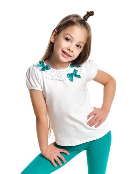 Блузка для девочек Mini Maxi, модель 0604, цвет белый - Футболки для девочек