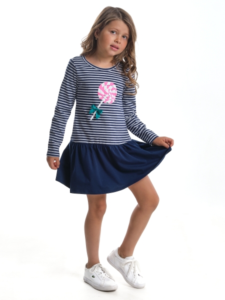 Платье для девочек Mini Maxi, модель 3958, цвет синий - Платья для девочек с длинным рукавом