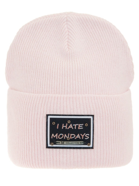 Шапка для девочки Mondays, Миалт бледно-розовый, зима - Зимние шапки для девочек