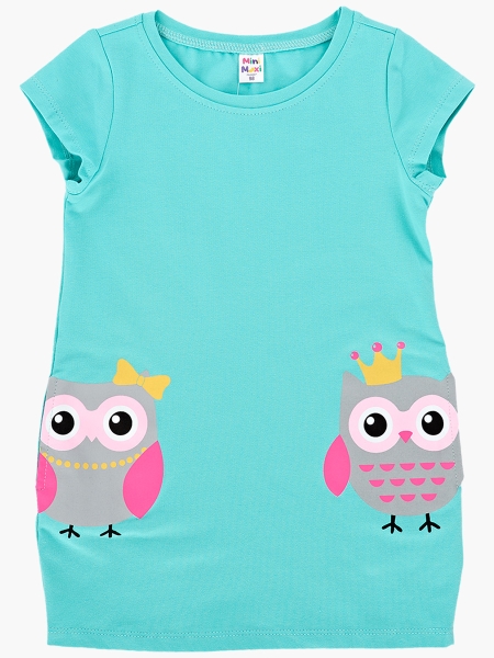 Платье для девочек Mini Maxi, модель 4496, цвет бирюзовый - Платья для девочек с коротким рукавом