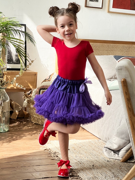 Юбка-американка для девочек БУШОН, модель ST91, цвет фиолетовый - Юбки для девочек