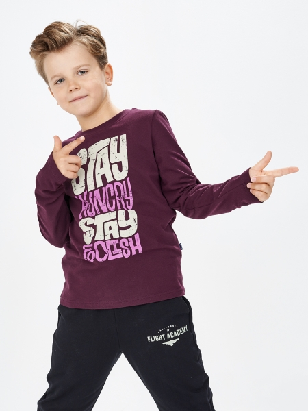 Лонгслив для мальчиков Mini Maxi, модель 6790, цвет бордовый - Лонгсливы / футболки - дл. рукав