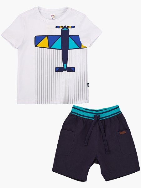 Комплект одежды для мальчиков Mini Maxi, модель 6604/4052, цвет белый/синий - Комплекты летние