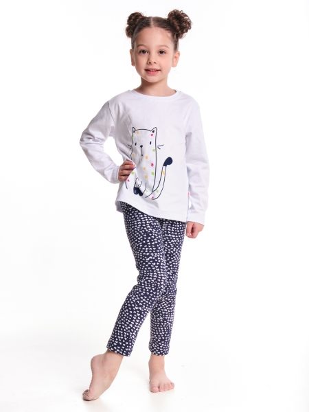 Пижама для девочек Mini Maxi, модель 1071, цвет белый/мультиколор - Пижамы для девочек