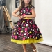 Платье для девочки нарядное БУШОН ST37, стиляги цвет черный/малиновый/желтый