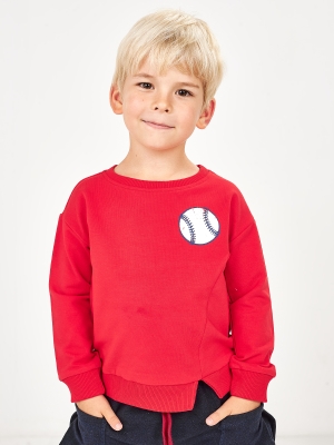 Свитшот для мальчиков Mini Maxi, модель 2526, цвет красный