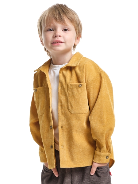 Рубашка для мальчиков Mini Maxi, модель 8000, цвет горчичный - Рубашки с длинным рукавом