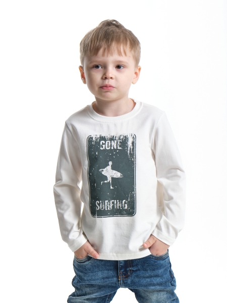 Лонгслив для мальчиков Mini Maxi, модель 0987, цвет белый - Лонгсливы / футболки - дл. рукав