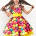 Платье для девочки нарядное БУШОН ST37, стиляги цвет мультиколор принт макаруны