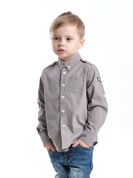 Сорочка для мальчиков Mini Maxi, модель 0498, цвет серый - Рубашки с длинным рукавом