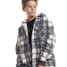 Куртка для мальчиков Mini Maxi, модель 8028, цвет графит/белый/клетка
