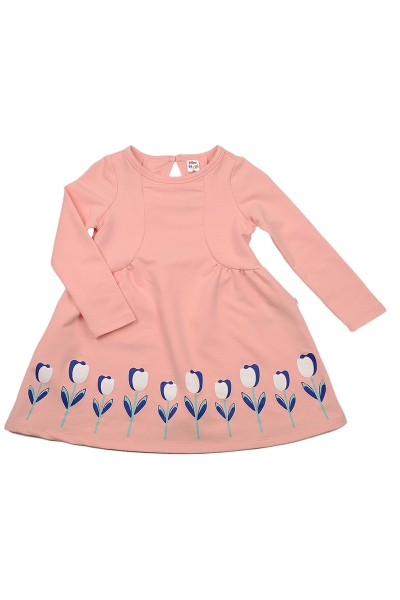 Платье для девочек Mini Maxi, модель 2569, цвет кремовый/розовый - Платья для девочек с длинным рукавом