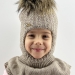 Шлем для девочки Кассандра, Миалт бежевый, зима