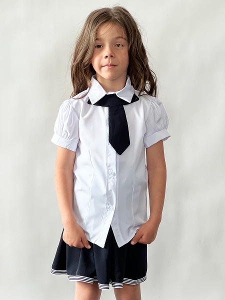 Блузка для девочек школьная БУШОН, модель SK50, цвет белый - Блузки с длинным рукавом / текстиль