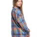 Рубашка для девочек Mini Maxi, модель 7998, цвет оранжевый/голубой/клетка