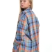 Рубашка для девочек Mini Maxi, модель 7998, цвет оранжевый/голубой/клетка