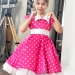 Платье для девочки нарядное БУШОН ST20, стиляги цвет розовый, принт белый горох