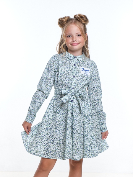 Платье для девочек Mini Maxi, модель 3736, цвет голубой - Платья для девочек с длинным рукавом