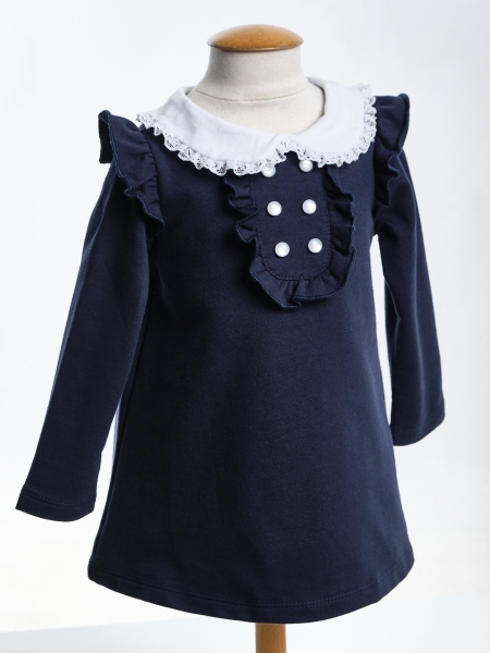 Платье для девочек Mini Maxi, модель 1136, цвет темно-синий - Платья для девочек с длинным рукавом