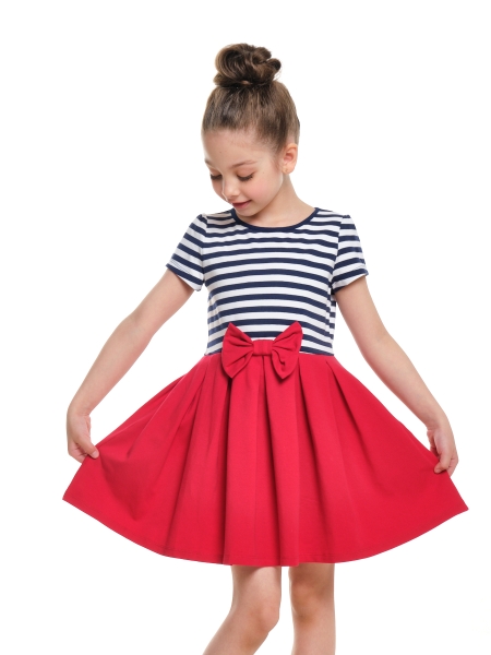 Платье для девочек Mini Maxi, модель 7542, цвет мультиколор - Платья для девочек с коротким рукавом