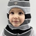 Шапка-шлем зима, скб черный+св.серый+серый