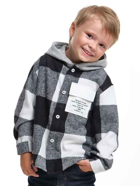 Рубашка для мальчиков Mini Maxi, модель 7988, цвет клетка/черный - Рубашки с длинным рукавом