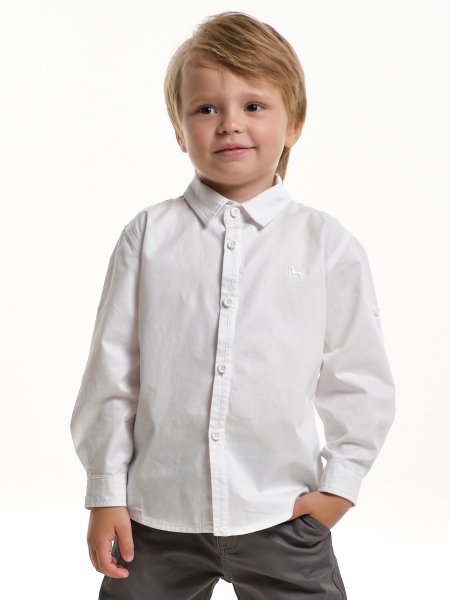 Рубашка для мальчиков Mini Maxi, модель 33nm02a, цвет белый - Рубашки с длинным рукавом