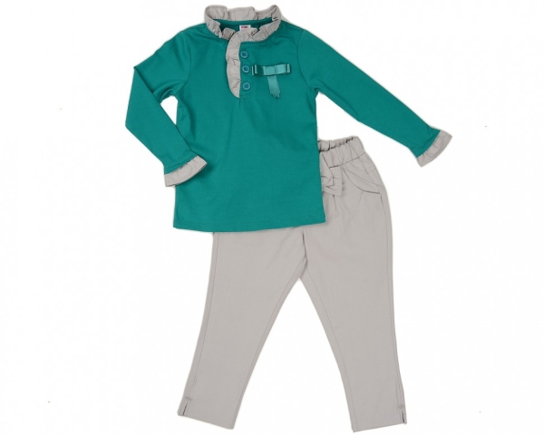 Комплект одежды для девочек Mini Maxi, модель 0422/0423, цвет бирюзовый - Комплекты трикотажные