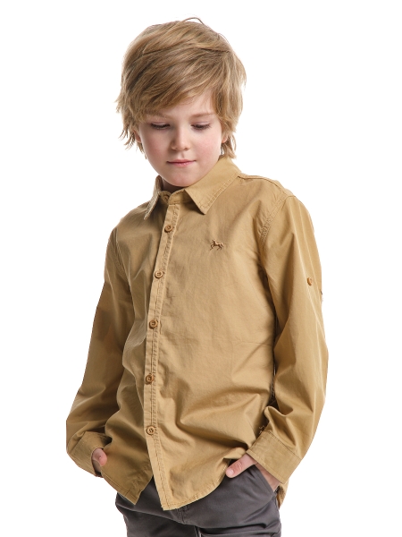 Рубашка для мальчиков Mini Maxi, модель 33nm02a, цвет хаки - Рубашки с длинным рукавом
