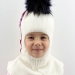 Шлем для девочки Ежевичка, Миалт белый, зима