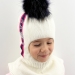 Шлем для девочки Ежевичка, Миалт белый, зима