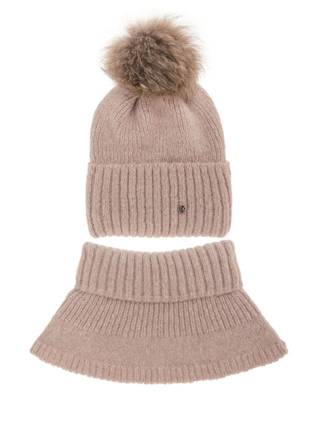 Комплект для девочки Маринад комплект, Миалт пудровый, зима - Комплекты: шапка и шарф
