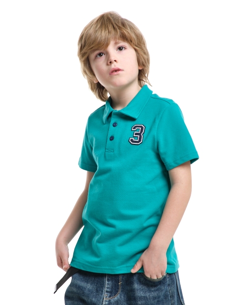 Футболка-поло для мальчиков Mini Maxi, модель 7882, цвет бирюзовый - Поло / футболки короткий рукав