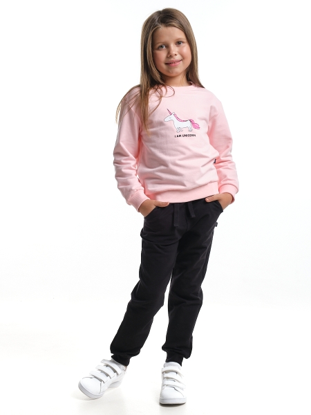 Комплект для девочек Mini Maxi, модель 6949, цвет розовый/черный - Комплекты трикотажные