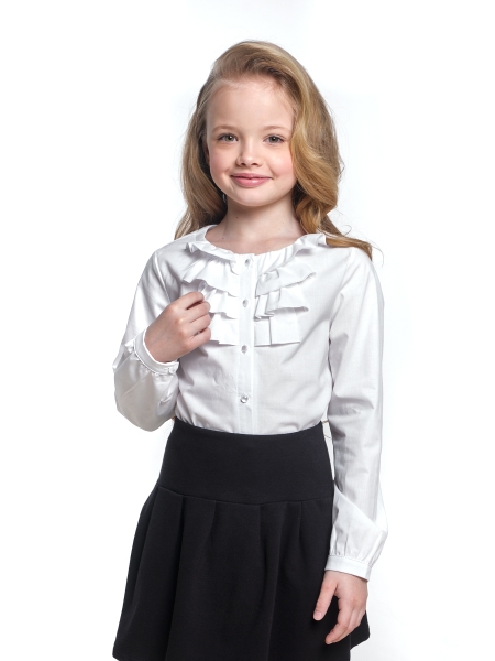 Блузка для девочек Mini Maxi, модель 6756, цвет белый - Блузки с длинным рукавом / текстиль